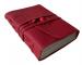 handmade soft leather journal with stone red color